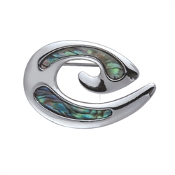 0617430006 Brosche Koru, Paua-Muschel | Mineralienhandlung Edelsteine, Heilsteine & Schmuck