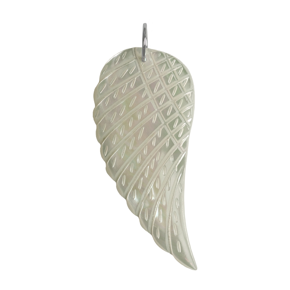 Ciondolo ali d'angelo in madreperla (chiaro), 6,0 cm, sinistra