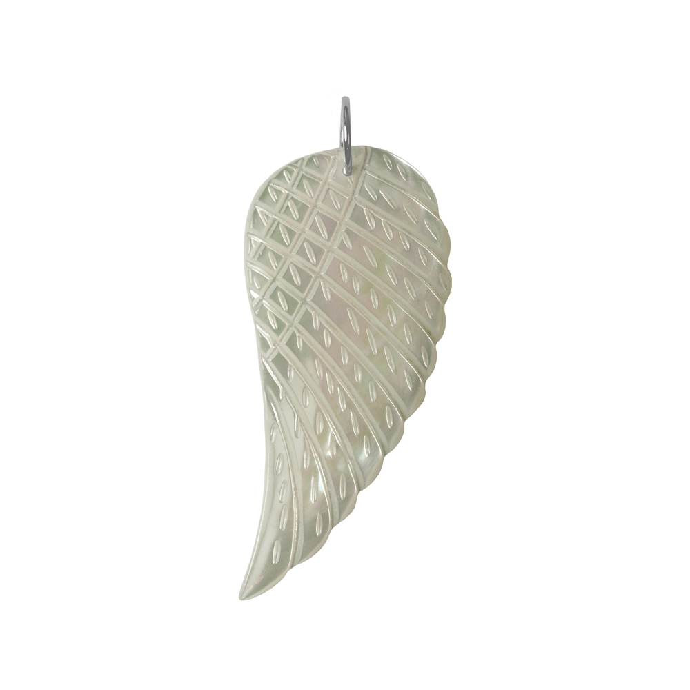 Ciondolo ali d'angelo in madreperla (chiaro), 4,6 cm, destra