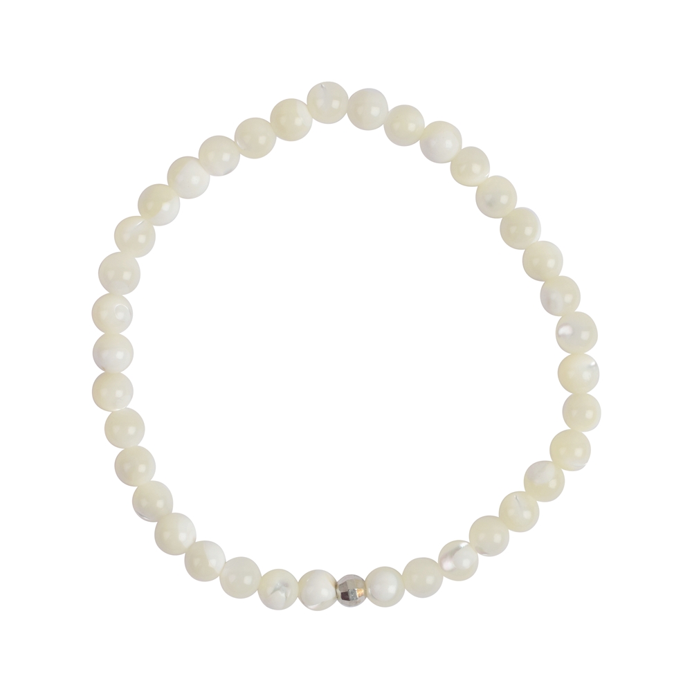 Bracelet, Mother of Pearl (white), beads, 05mm