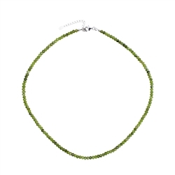 0618014780 Necklace Serpentine, button (2 x 4mm), faceted, rhodium plated, extension chain | Marco Schreier