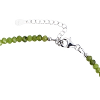 Bracelet Serpentine, 2 x 4mm Bouton à facettes, chaîne d'extension, rhodié