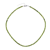 Bracelet Serpentine, 2 x 4mm button faceted, extension chain, rhodium plated