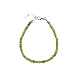 0618064780 Bracelet Serpentine, 2 x 4mm button faceted, extension chain, rhodium plated | Marco Schreier