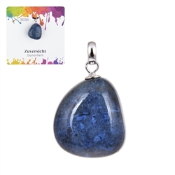 0618325106 Dumortierite pendant, small Tumbled Stone, rhodiniert  | Marco Schreier