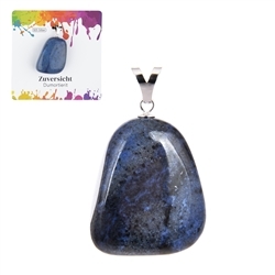 0618325107 Dumortierite pendant, large Tumbled Stone, rhodiniert | Marco Schreier