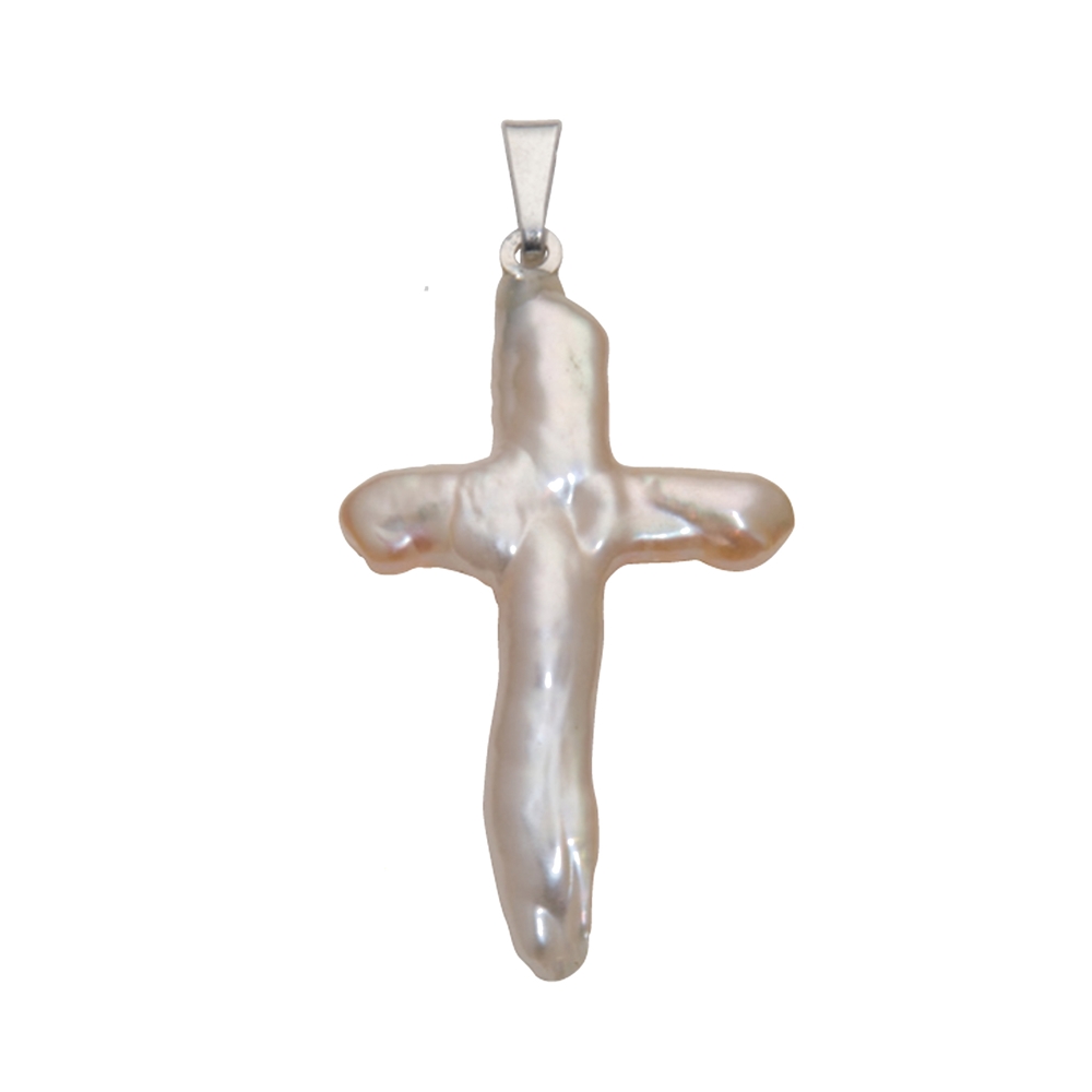 Pendentif perle, croix, 4,0cm