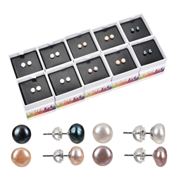 0618445117 10 paia di orecchini a perno, colori misti, 8 mm, argento | Marco Schreier
