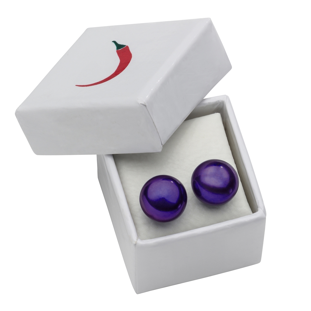 Earstud pearl violet (set), ball, 8mm