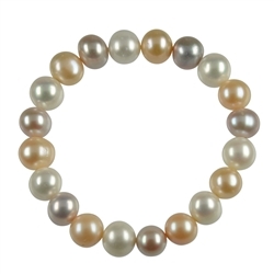 0618450044 Bracelet pearl white/salmon/purple, 19cm | wholesaler gems & healing stones