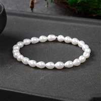 Bracelet, bead (white), 06 - 07mm tropics