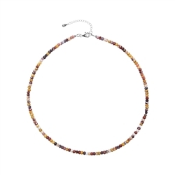 0618614780 Necklace Mookaite, buttons (2 x 4mm), faceted, rhodium plated, extension chain | Marco Schreier