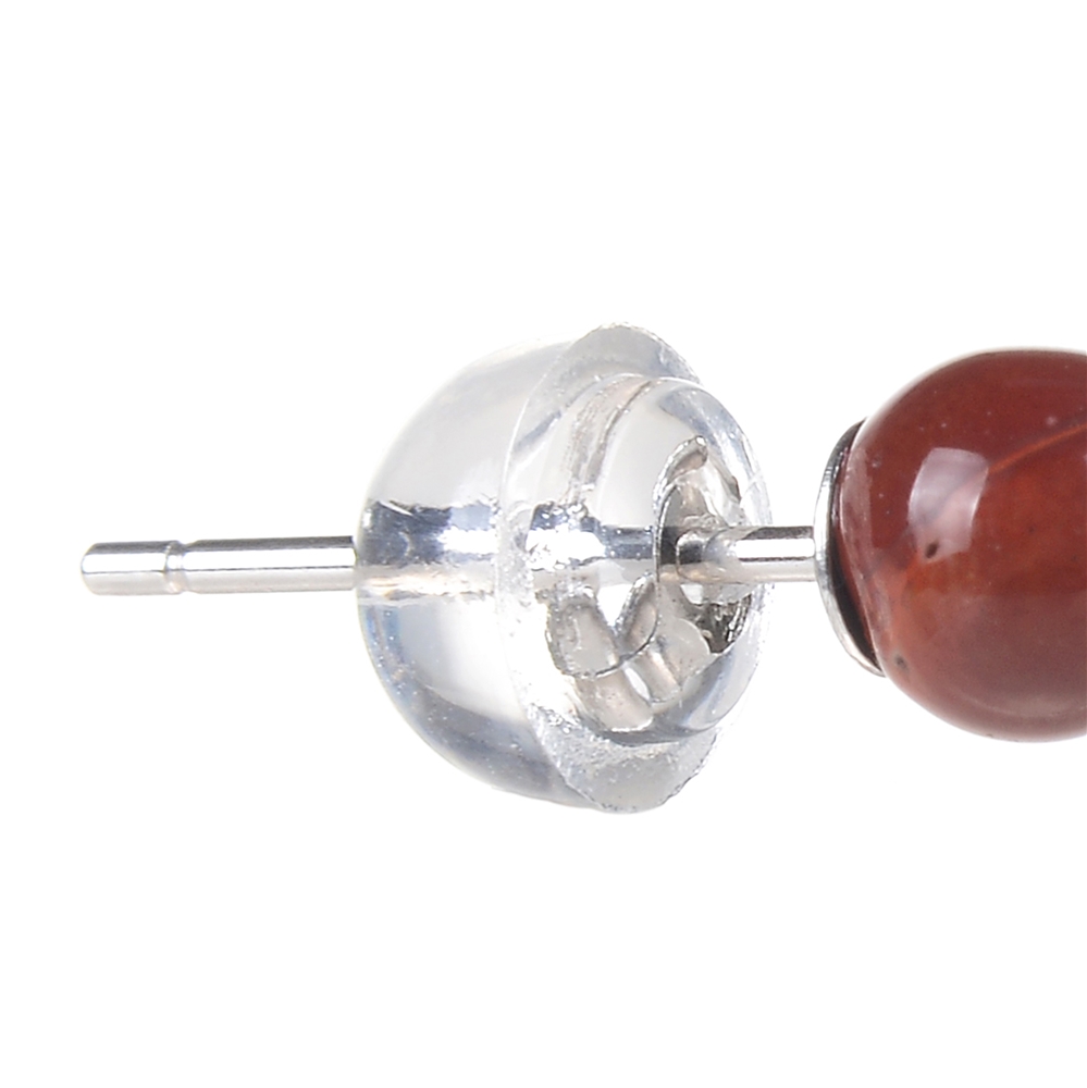 Perno auricolare mookaite, sfera, 4 mm, rodiato