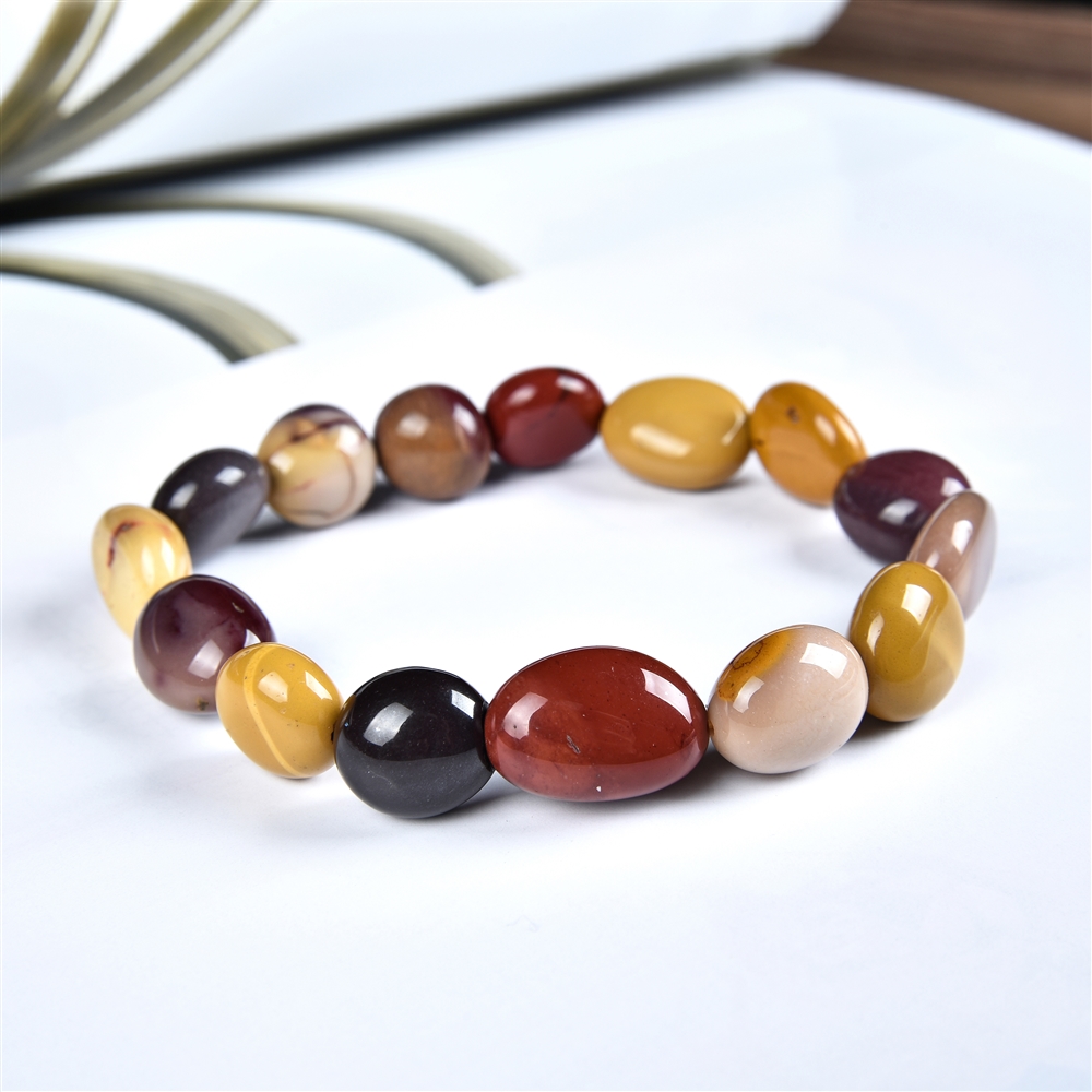 Bracciale, mookaite, 08 - pepite da 10 mm