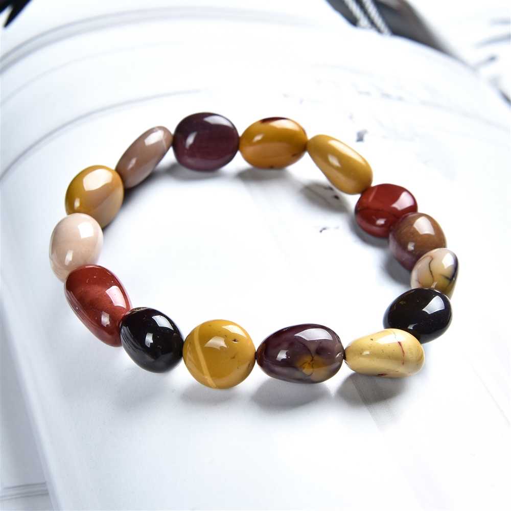 Bracciale, mookaite, 08 - pepite da 10 mm