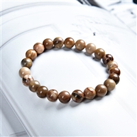 Bracelet, Petrified Wood, 08mm Beads