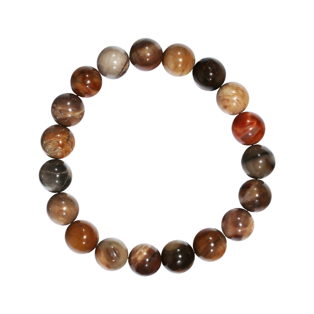 Bracelet, Petrified Wood, 10mm beads