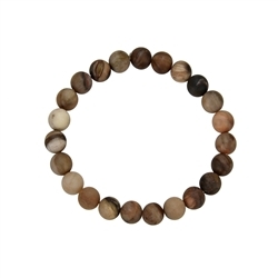 0618750138 Armband, versteinertes Holz, 08mm Kugeln, mattiert | Marco Schreier