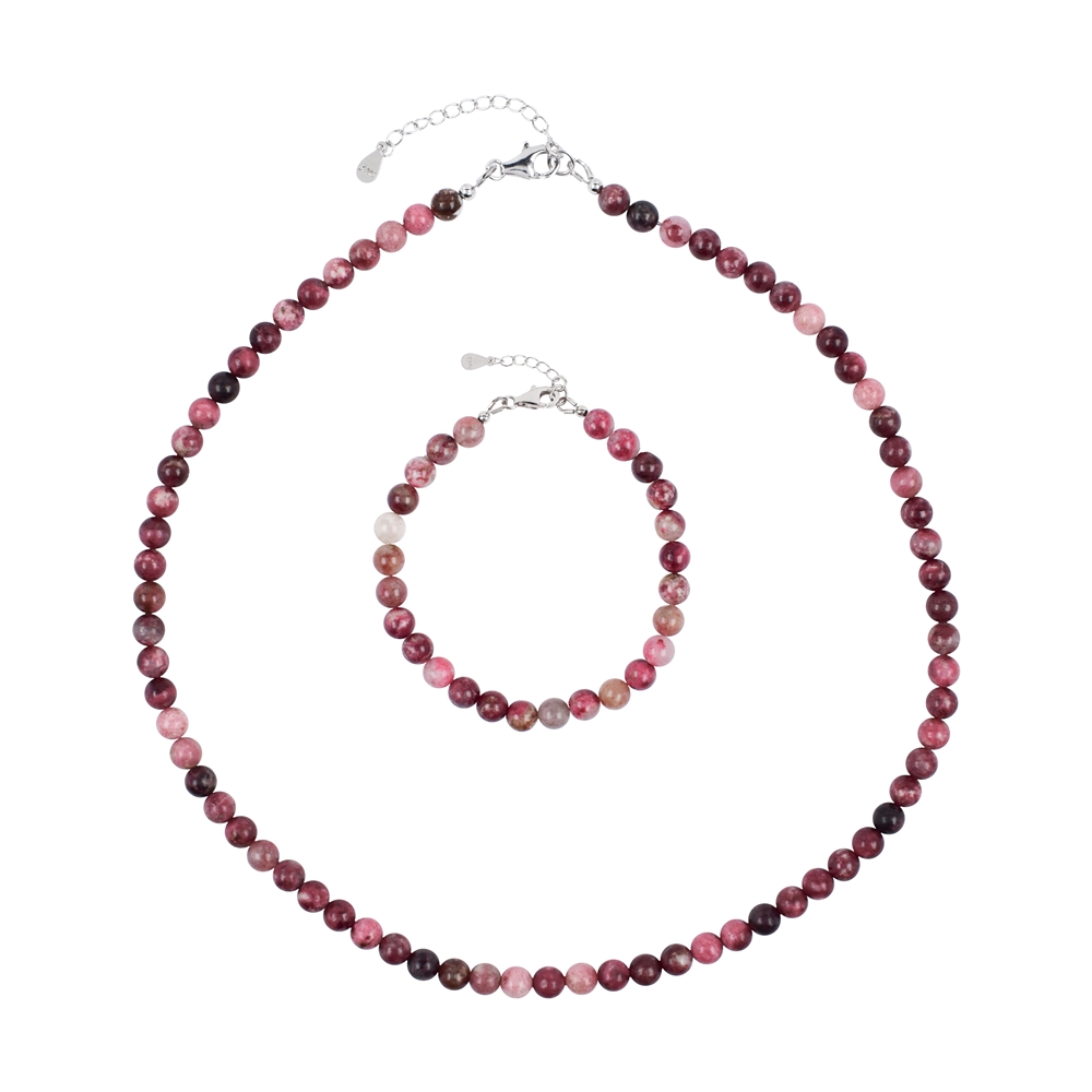 Earrings Thulite 6mm balls