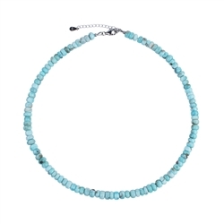 0619612236 Chain Larimar, button (3-4 x 6-7mm), rhodium plated, extension chain | Marco Schreier