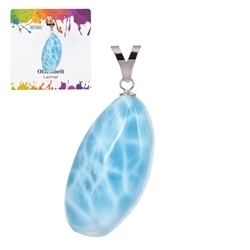 0619625107 Larimar A pendant, large Tumbled Stone, rhodiniert | Marco Schreier