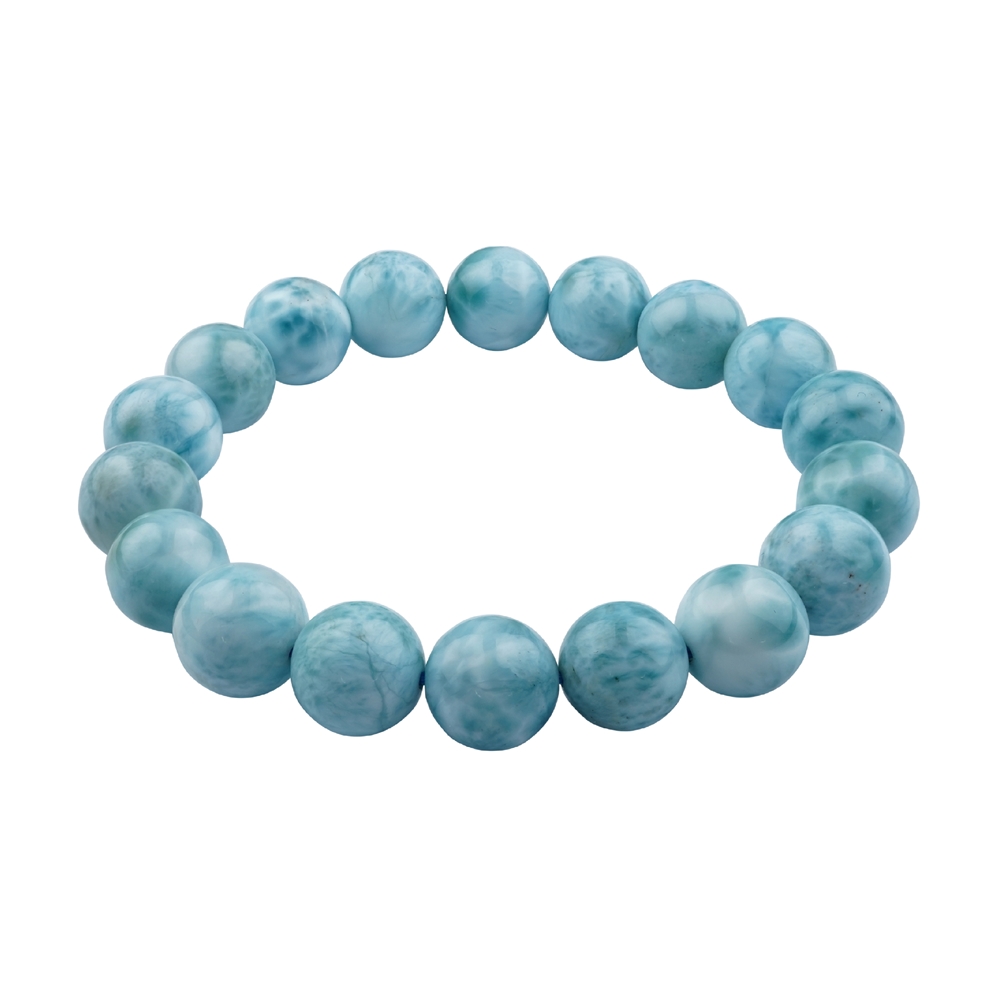 Bracelet, Larimar (extra), 11 - 12mm beads