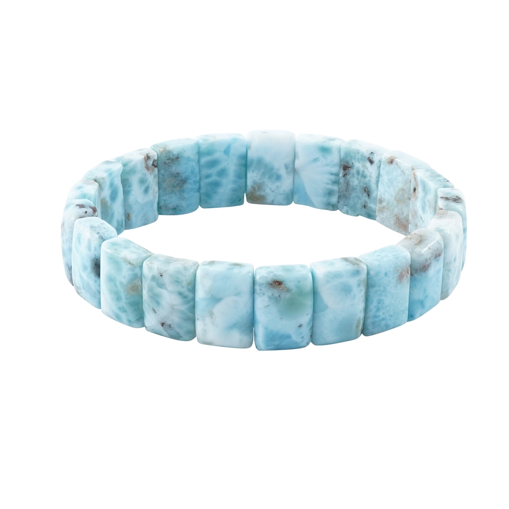 Pulsera, Larimar, 12 x 08mm Placas