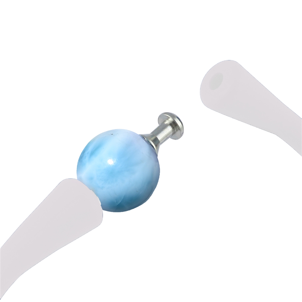 Armband Larimar Kugel (10mm), Silikon (weiß), 18cm | Marco Schreier