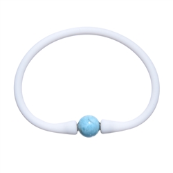 0619661002 Armband Larimar Kugel (10mm), Silikon (weiß), 18cm | Marco Schreier