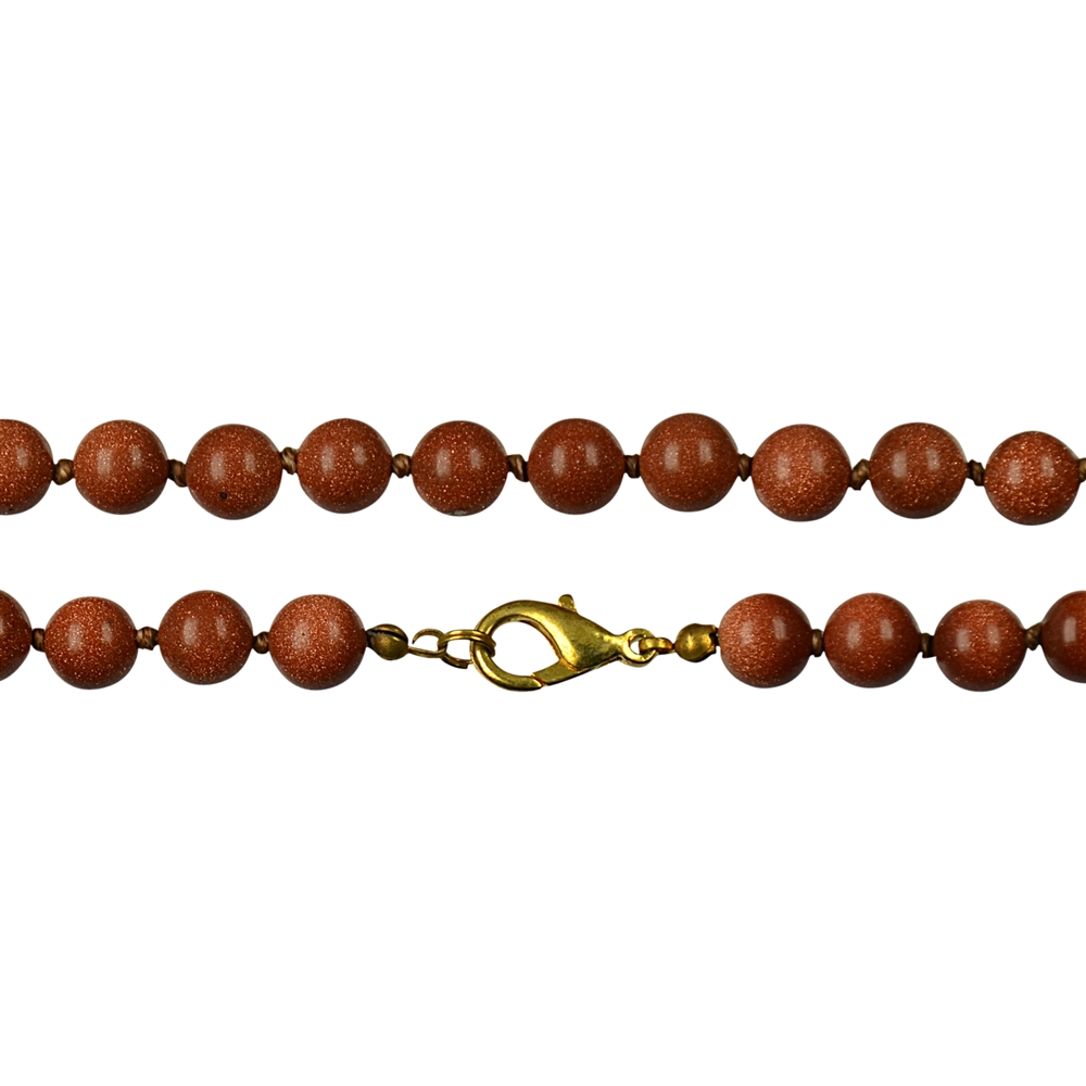 Chaîne (Collier de perles), Fleuve d'or brun (verre synthétique), 08mm/60cm