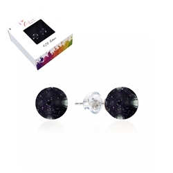 0621045108 Earstud gold river violet (synth. Glass), ball, 8mm, rhodium plated | Marco Schreier