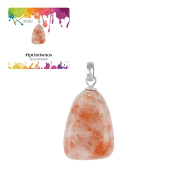 0621325106 Pendant sunstone, Tumbled Stone small, rhodiniert | Marco Schreier
