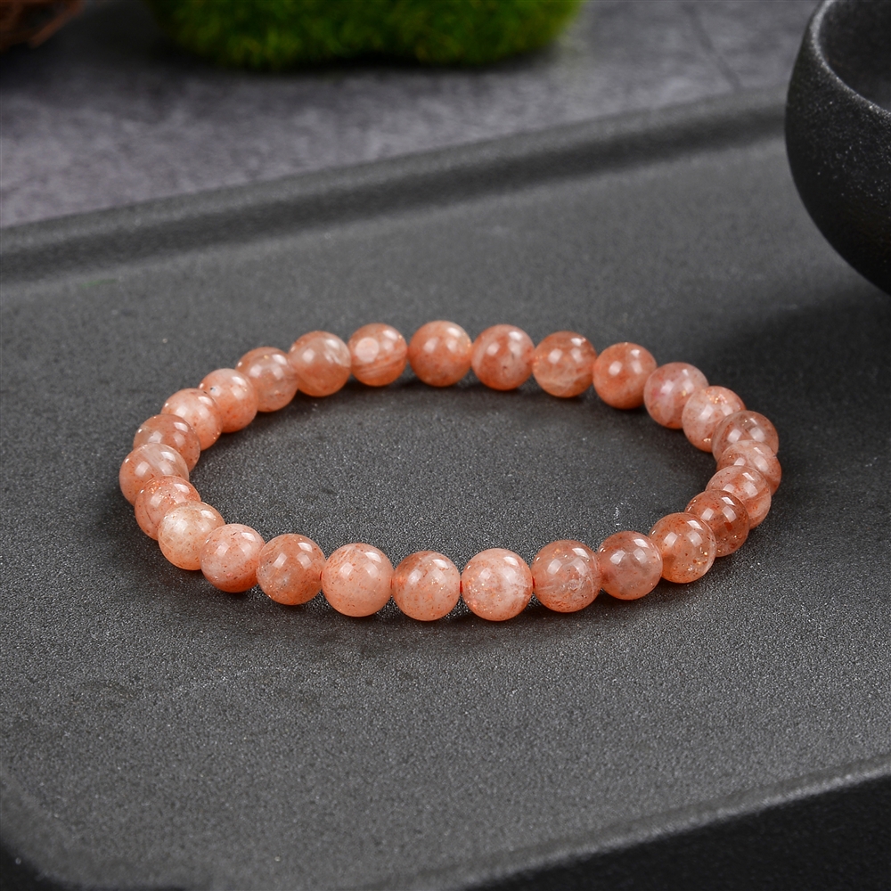 Bracelet, sunstone, 06 - 07mm beads