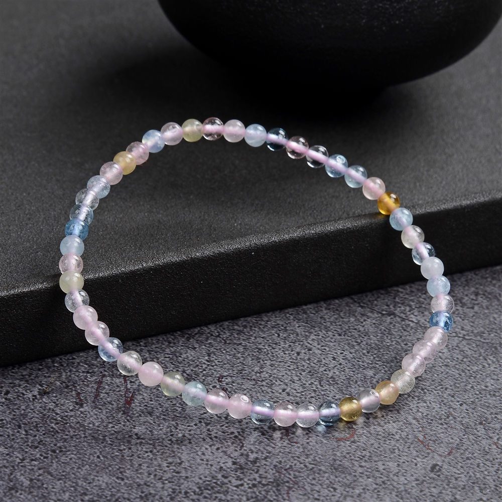 Bracelet, Morganite, 04mm boules rondes