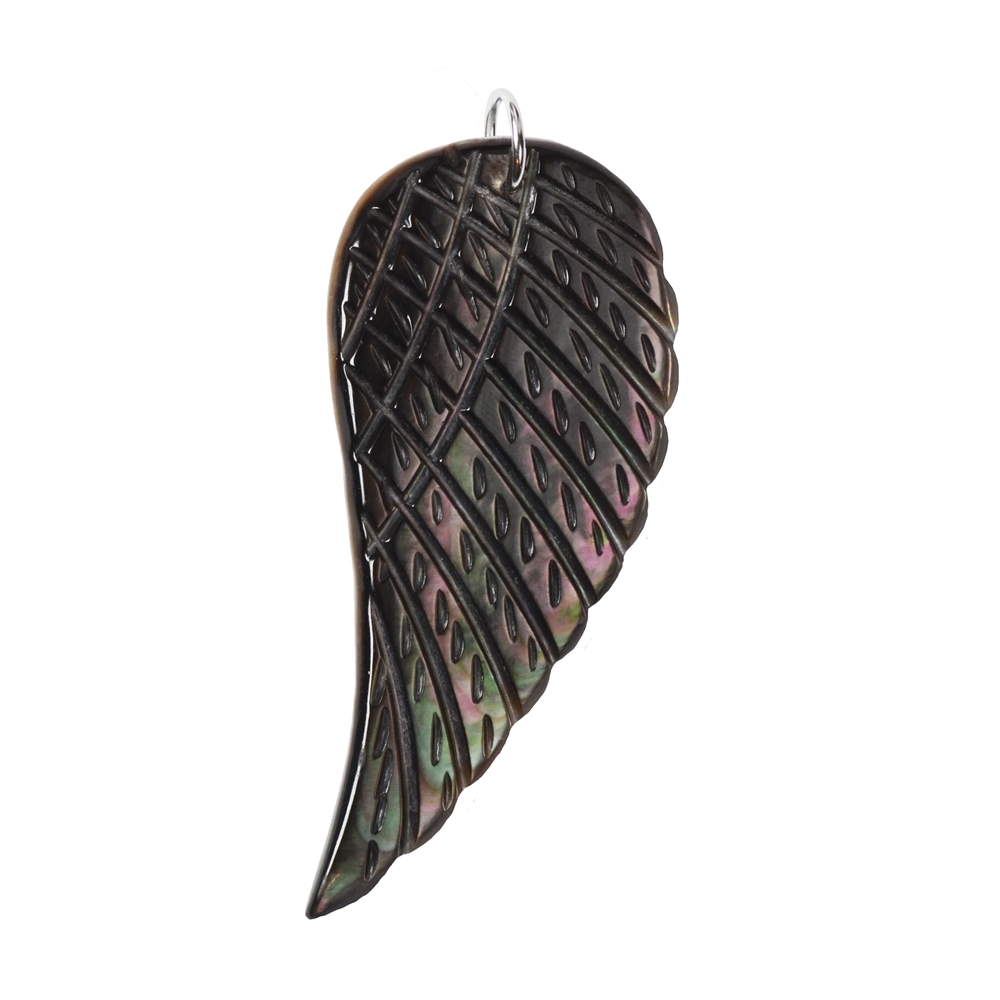 Pendant angel wings Mother of Pearl (dark), 6,0cm, right side