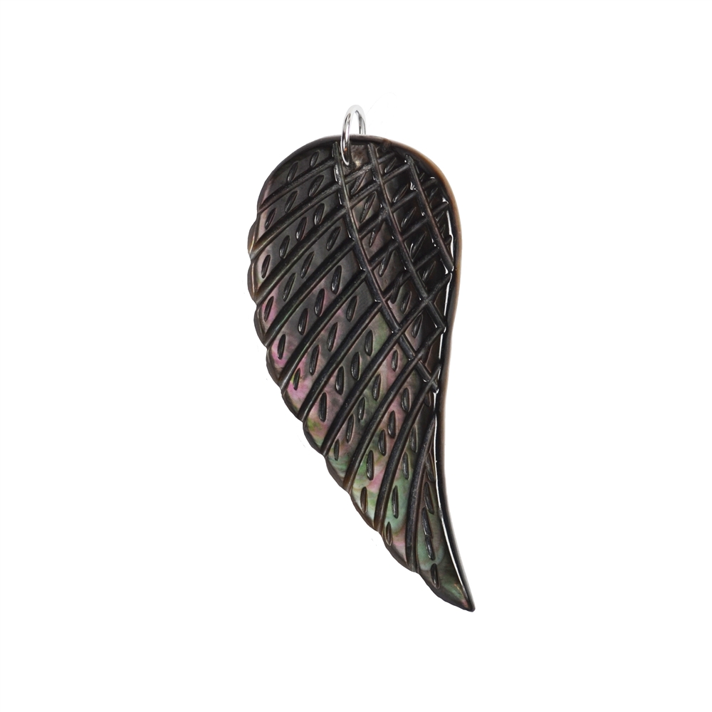 Anhänger Engelsflügel Perlmutt (dunkel), 4,6cm, links