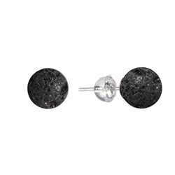 0624845108 Clous d'oreilles en lave, boule, 8mm, rhodié | Marco Schreier