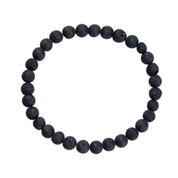 0624850106 Bracelet en perles rondes, lave (noir), 06mm boules | Marco Schreier