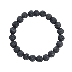 0624850108 Bracelet en perles rondes, lave (noir), 08mm boules | Marco Schreier