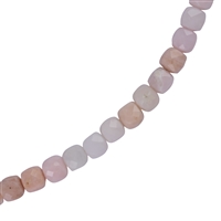 Collana di opale andina, cubo (4 mm), sfaccettato, rodiato, catena di estensione