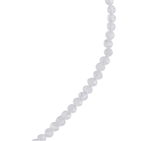Chaîne Labradorite (blanche), boules (3mm), facettées, rhodiées, chaînette de rallonge