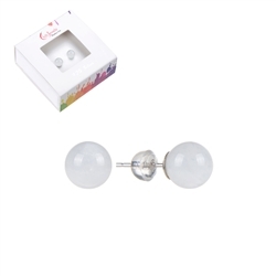 0626845108 Earstuds Labrodorite (white), ball, 8mm, rhodiniert | Marco Schreier