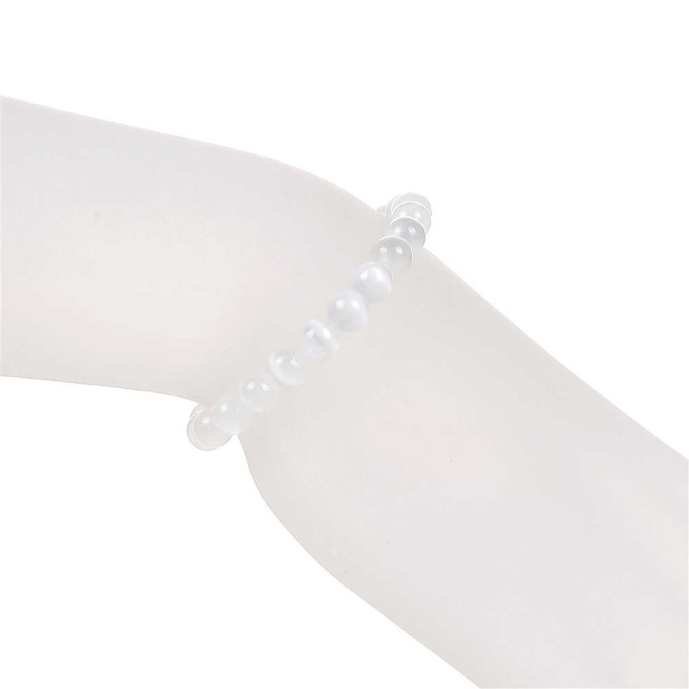 Bracelet, selenite, 06mm beads