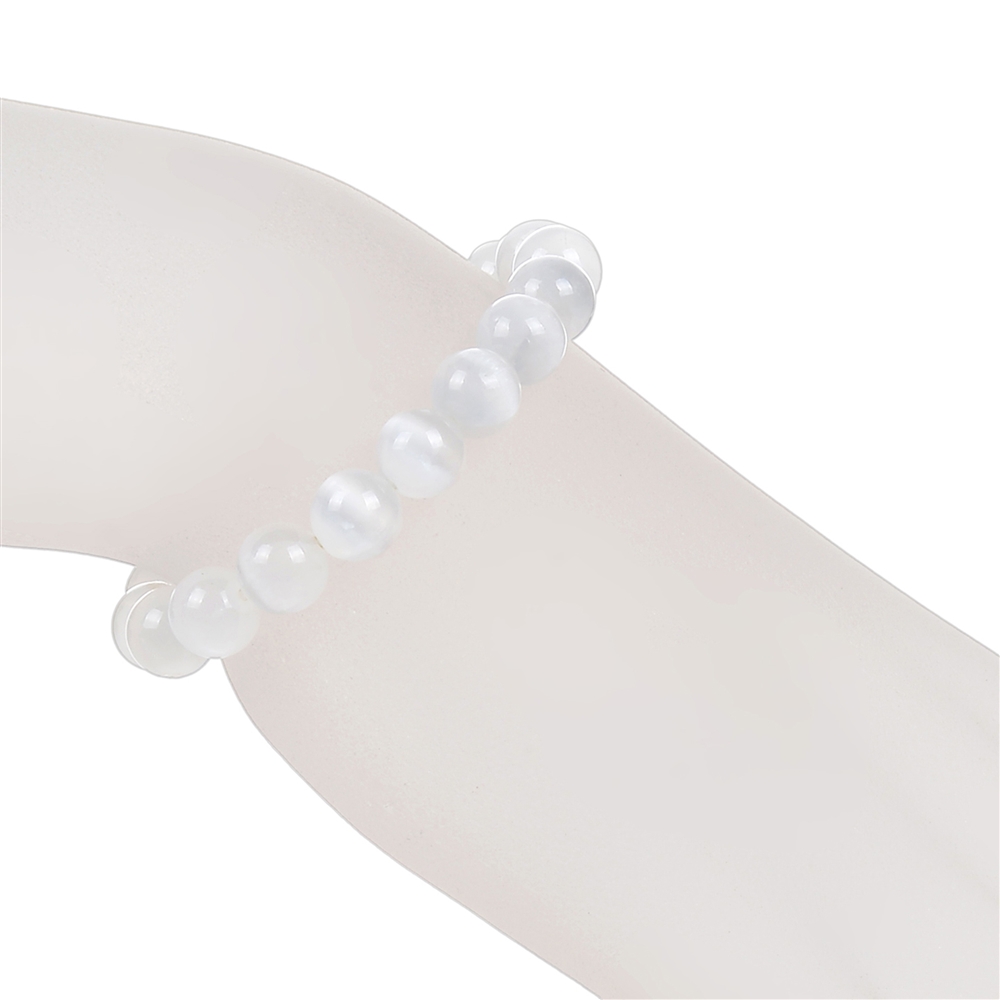 Bracciale, selenite, perline da 08 mm