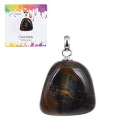 0629725106 Pendant Falcon's Eye, Tumbled Stone small, rhodiniert | Marco Schreier