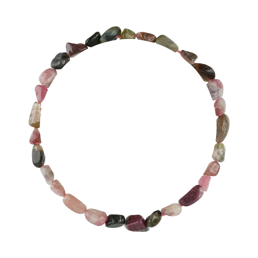 Bracelet, Tourmaline (pink with green), 06 - 10mm nuggets