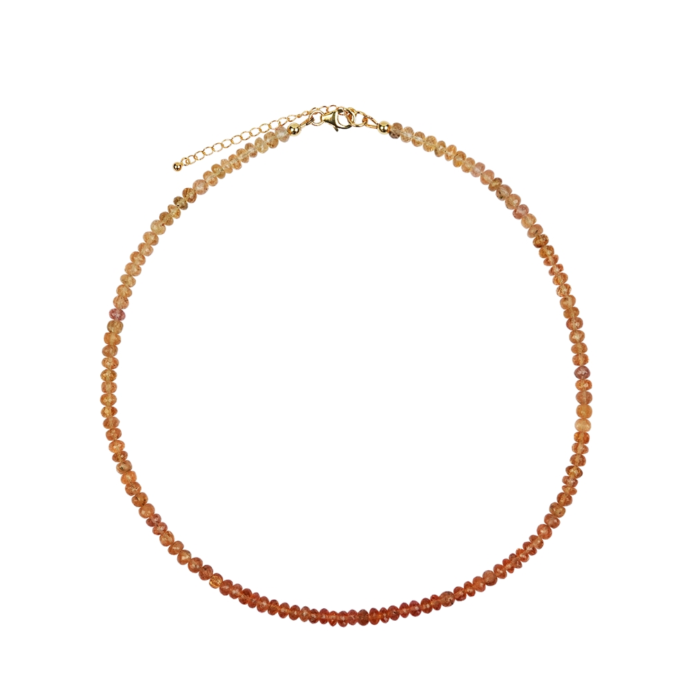 Chain Imperial Topaz, button (4,7mm), faceted, gold plated, extension chain