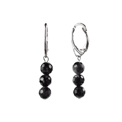 0635645462 Boucles d'oreilles avec crochets Gabbro (Mystic Merlinite) boules de 6mm, rhodié | Marco Schreier