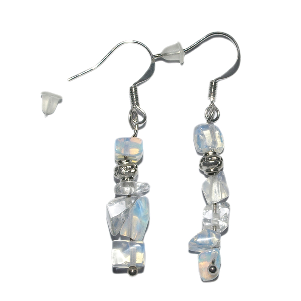 Splinter earring, opal glass (synt.), for floor stand