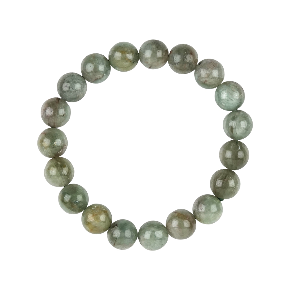 Bracelet, Kyanite (green), 09-10mm beads